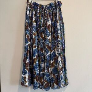 Le Mieux Floral Crinkle Maxi Pull On Long Skirt Boho Artsy Festival 1X